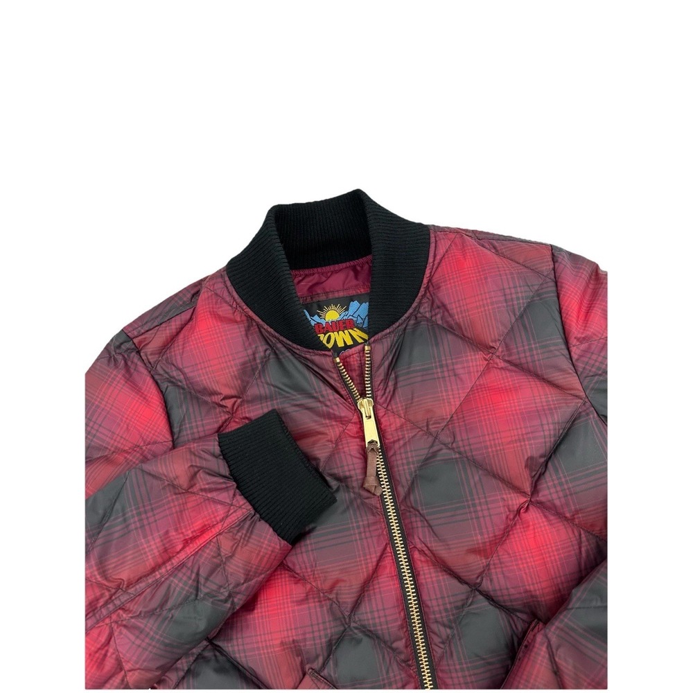 Eddie Bauer Jacket Women sz.S Red Black 1936 Skyliner Down Quilted Bomber Puffer